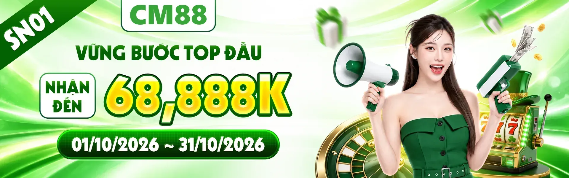 5. Sinh nhật CM88 tưng bừng với chương trình quà tặng dành riêng cho hội viên. Hãy nhanh tay đăng ký tài khoản để khám phá loạt phần thưởng đang chờ đón.